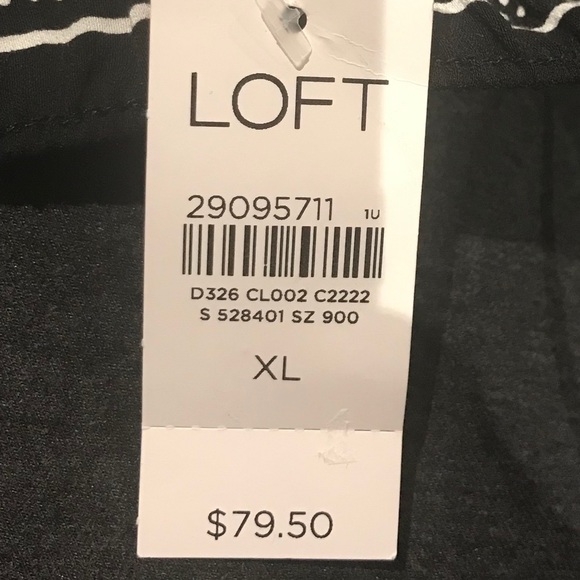 Loft Black & White Striped Fluid Ankle Pants - Picture 6 of 6